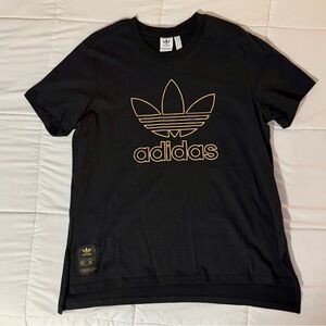 Adidas Black Tee with Gold Accents